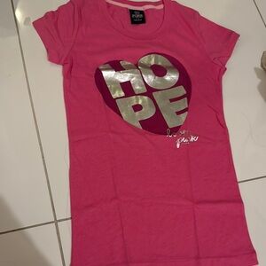 PINK Victoria's Secret Pink Tee with Silver 'HOPE'
